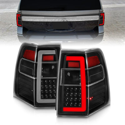 ANZO 07-17 Ford Expedition LED Taillights w/ Light Bar Black Housing Clear Lens-Tail Lights-Deviate Dezigns (DV8DZ9)