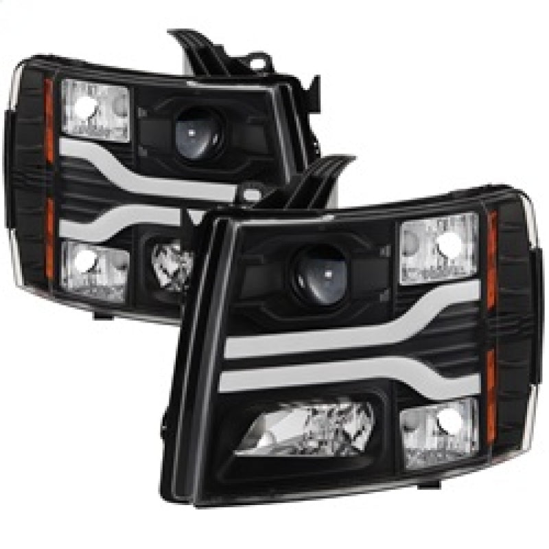 Spyder Chevy Silverado 1500 07-13 Version 3 Projector Headlights - Black PRO-YD-CS07V3-LBDRL-BK-Headlights-Deviate Dezigns (DV8DZ9)