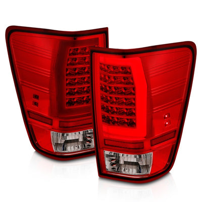 Anzo 04-15 Nissan Titan Full LED Tailights Chrome Housing Red/Clear Lens-Tail Lights-Deviate Dezigns (DV8DZ9)