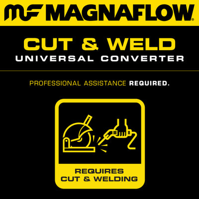 MagnaFlow Conv Univ 2.25in Inlet/Outlet Center/Center Round 11in Body L x 5.125in W x 15in Overall L-Catalytic Converter Universal-Deviate Dezigns (DV8DZ9)