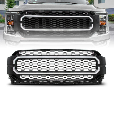 Anzo 21-23 Ford F150 Black Housing Full LED Light Tube Front Grille-Headlights-Deviate Dezigns (DV8DZ9)