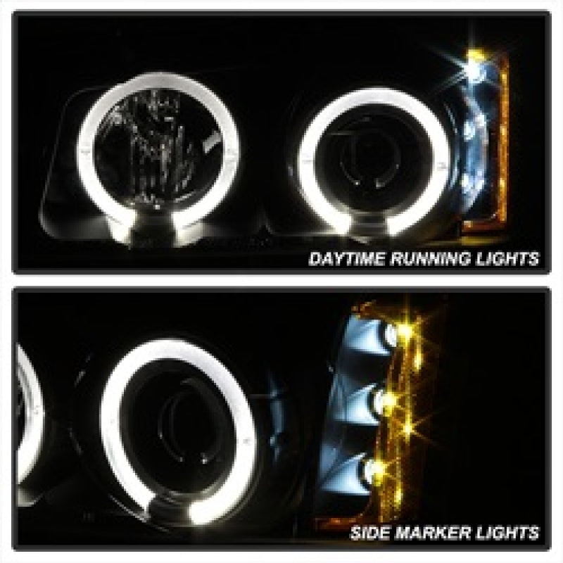 Spyder Chevy Silverado 1500 03-06 Projector LED Halo LED Amber Reflctr Blk PRO-YD-CS03-AM-BK-Headlights-Deviate Dezigns (DV8DZ9)