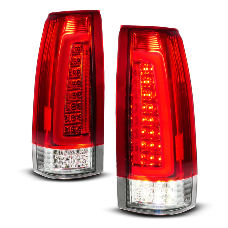 ANZO 88-99 Chevy C/K1500/2500/3500 Full LED Light Tube Taillights Chrome Housing Red/Clear Lens-Headlights-Deviate Dezigns (DV8DZ9)