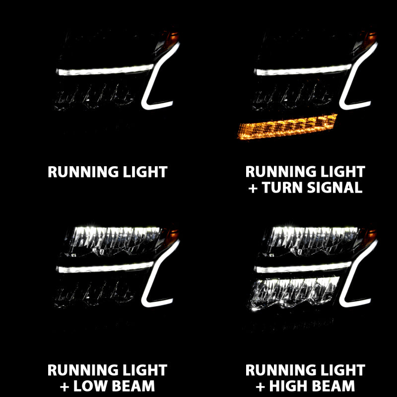 ANZO 15-20 Chevy Tahoe/Suburban LED Light Bar Style Headlights Black w/Sequential w/DRL w/Amber-Headlights-Deviate Dezigns (DV8DZ9)