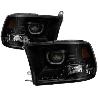 xTune Dodge Ram 2009-2014 Halo LED Projector Headlights - Black Smoke PRO-JH-DR09-CFB-BSM-Headlights-Deviate Dezigns (DV8DZ9)