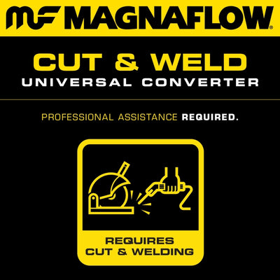 MagnaFlow Conv Univ 2.25in Inlet/Outlet Center/Center Round 3in Body L x 5in W x 8.75in Overall L-Catalytic Converter Universal-Deviate Dezigns (DV8DZ9)
