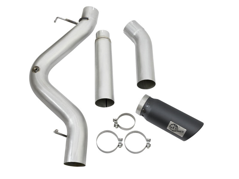 aFe Atlas Exhaust 5in DPF-Back Aluminized Steel w/ Black Tips 16-17 GM Diesel Truck V8-6.6L (td)-DPF Back-Deviate Dezigns (DV8DZ9)