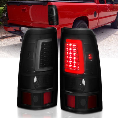 ANZO 2003-2006 Chevy Silverado 1500 LED Taillights Plank Style Black w/Smoke Lens-Tail Lights-Deviate Dezigns (DV8DZ9)