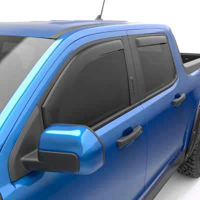 EGR 2022+ Ford Maverick In Channel Window Visors Front/Rear Set - Matte Black Crew Cab-Wind Deflectors-Deviate Dezigns (DV8DZ9)