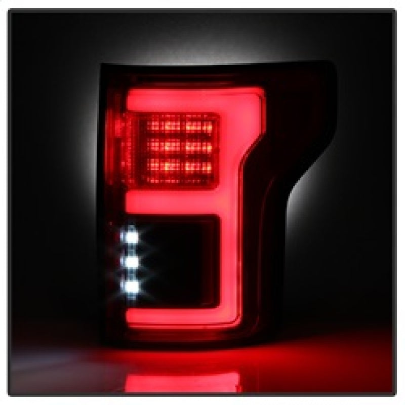 Spyder 15-18 Ford F-150 LED Tail Lights (w/Blind Spot) - Red Clear (ALT-YD-FF15015BS-LBLED-RC)-Tail Lights-Deviate Dezigns (DV8DZ9)