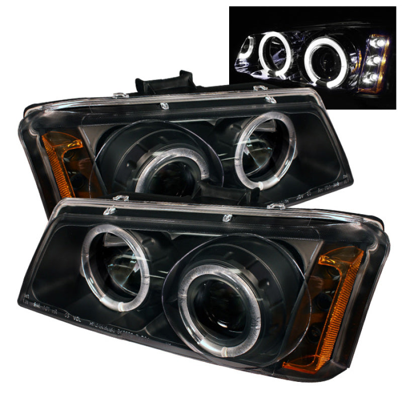 Spyder Chevy Silverado 1500 03-06 Projector LED Halo LED Amber Reflctr Blk PRO-YD-CS03-AM-BK-Headlights-Deviate Dezigns (DV8DZ9)