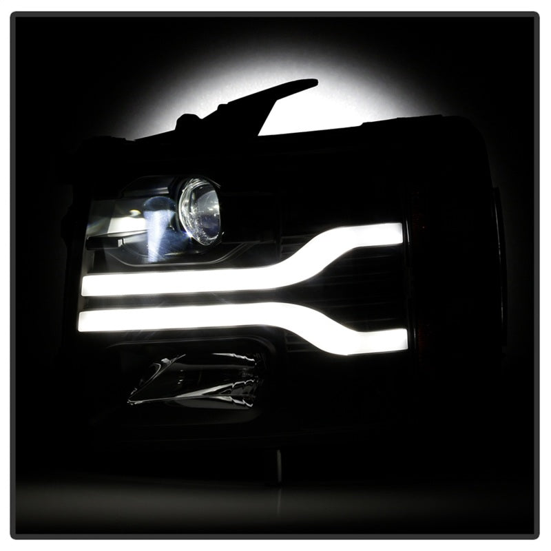 Spyder Chevy Silverado 1500 07-13/2500HD/3500HD 07-14 LED Black PRO-YD-CS07V3PL-BK-Headlights-Deviate Dezigns (DV8DZ9)