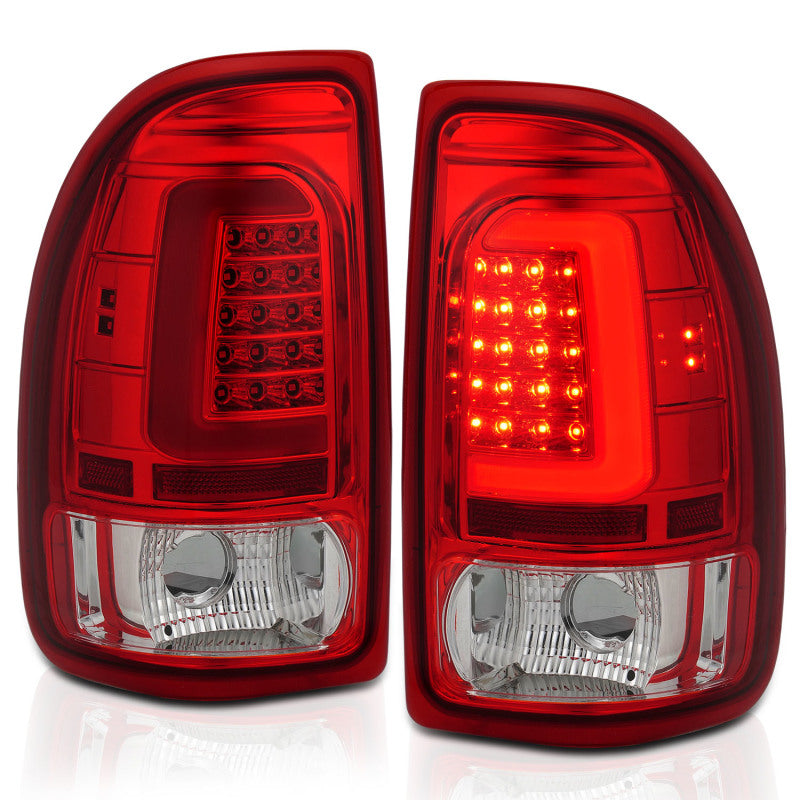 ANZO 1997-2004 Dodge Dakota LED Taillights Chrome Housing Red Lens Pair-Tail Lights-Deviate Dezigns (DV8DZ9)