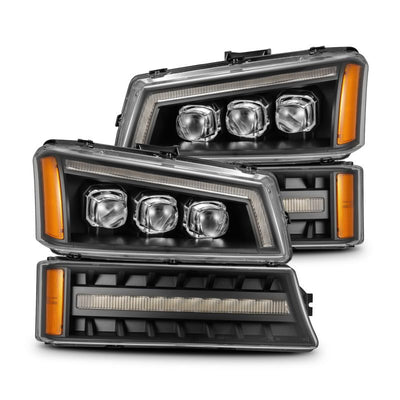 AlphaRex 03-06 Chevy Silverado 1500/2500HD/3500HD/Avalanche Black NOVA LED Proj Headlights-Headlights-Deviate Dezigns (DV8DZ9)