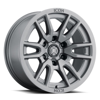 ICON Vector 6 17x8.5 6x5.5 0mm Offset 4.75in BS 106.1mm Bore Titanium Wheel-Wheels - Cast-Deviate Dezigns (DV8DZ9)