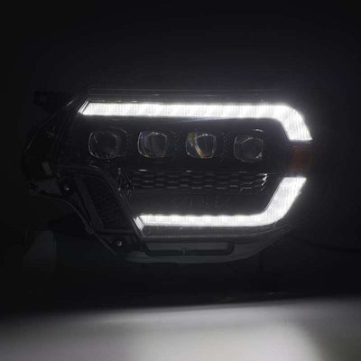 AlphaRex 12-15 Toyota Tacoma NOVA LED Proj Headlights Plank Alpha Blk w/Activ Light/Seq Signal/DRL-Headlights-Deviate Dezigns (DV8DZ9)