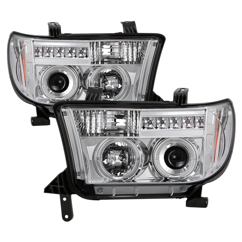 Spyder Toyota Tundra 07-13 Projector Headlights LED Halo LED Chrm PRO-YD-TTU07-HL-C-Headlights-Deviate Dezigns (DV8DZ9)