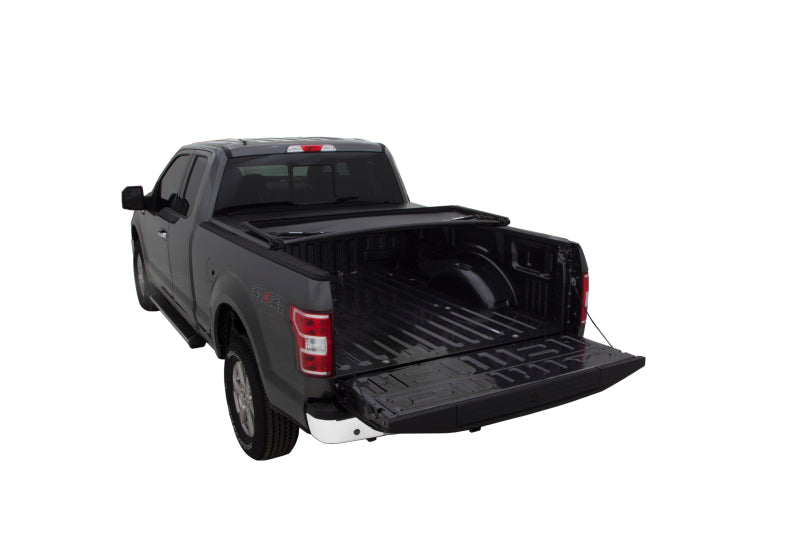 Lund 15-18 Ford F-150 (6.5ft. Bed) Genesis Tri-Fold Tonneau Cover - Black-Tonneau Covers - Soft Fold-Deviate Dezigns (DV8DZ9)