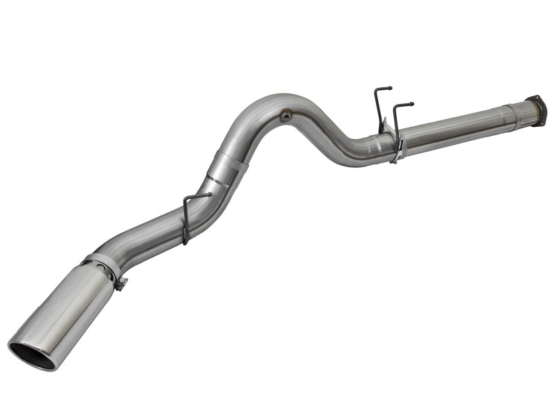 aFe LARGE BORE HD 5in 409-SS DPF-Back Exhaust w/Polished Tip 2017 Ford Diesel Trucks V8 6.7L (td)-DPF Back-Deviate Dezigns (DV8DZ9)