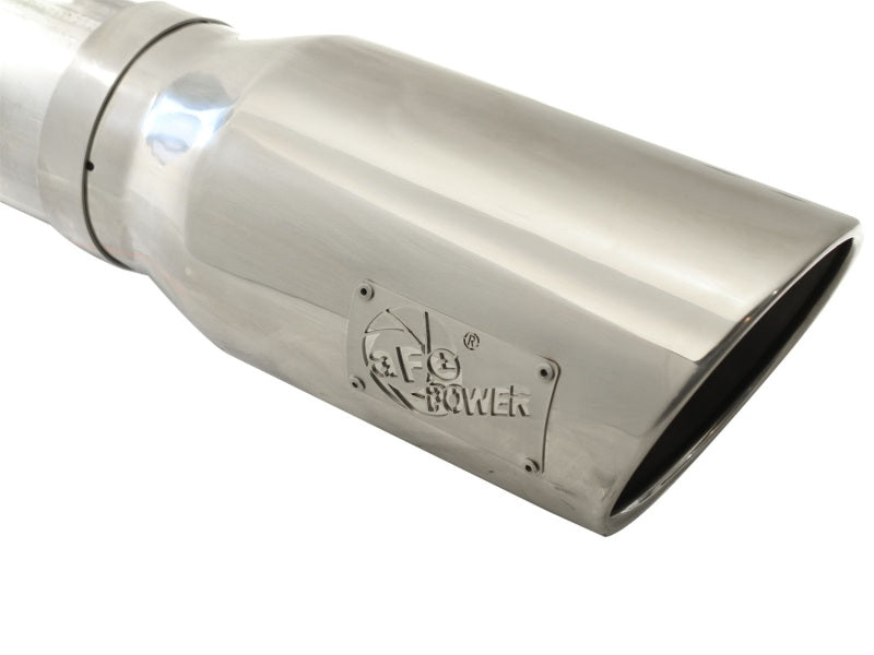 aFe Atlas 5in DPF-Back Aluminized Steel Exh Sys, Ford Diesel Trucks 08-10 V8-6.4L (td) Polished tip-DPF Back-Deviate Dezigns (DV8DZ9)