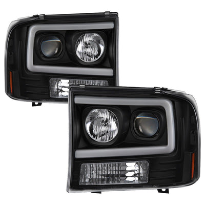 Spyder 99-04 Ford F250 Super Duty Projector Headlights - Light Bar - Black PRO-YD-FF25099V2-LB-BK-Headlights-Deviate Dezigns (DV8DZ9)