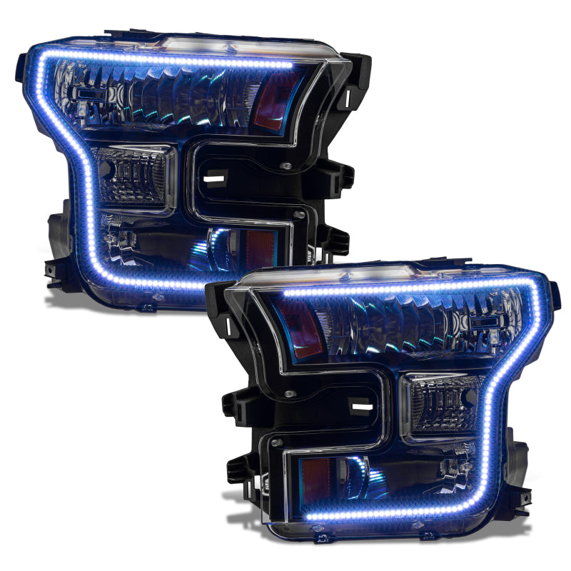 Oracle 15-17 Ford F-150 Dynamic RGB+A Pre-Assembled Headlights Halogen - Blk Edition - SEE WARRANTY-Headlights-Deviate Dezigns (DV8DZ9)