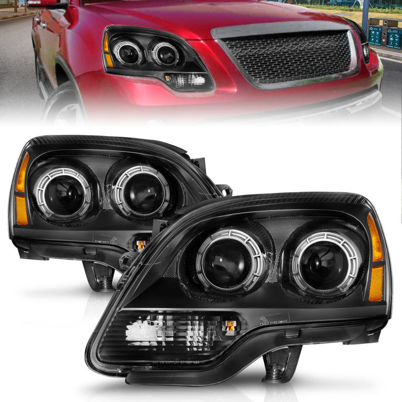 Anzo 99-17 GMC Sierra/Denali Headlights Chrome Amber (w/C Light Bars)-Headlights-Deviate Dezigns (DV8DZ9)