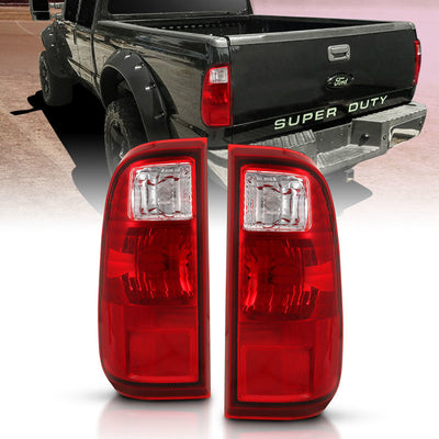 ANZO 2008-2016 Ford F-250 Taillight Red/Clear Lens (OE Replacement)-Tail Lights-Deviate Dezigns (DV8DZ9)