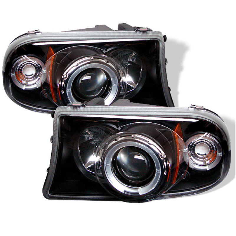 Spyder Dodge Dakota 97-04/Durango 98-03 1PC Projector Headlights LED Halo LED Blk PRO-YD-DDAK97-BK-Headlights-Deviate Dezigns (DV8DZ9)