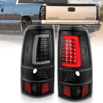 ANZO 2003-2006 Chevy Silverado 1500 LED Taillights Plank Style Black w/Clear Lens-Tail Lights-Deviate Dezigns (DV8DZ9)