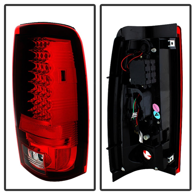 Spyder Chevy Silverado 1500 03-06 (Not Fit Stepside)LED Tail Lights Red Clear ALT-YD-CS03-LED-RC-Tail Lights-Deviate Dezigns (DV8DZ9)