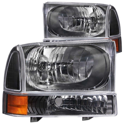 ANZO 2000-2004 Ford Excursion Crystal Headlights Black-Headlights-Deviate Dezigns (DV8DZ9)