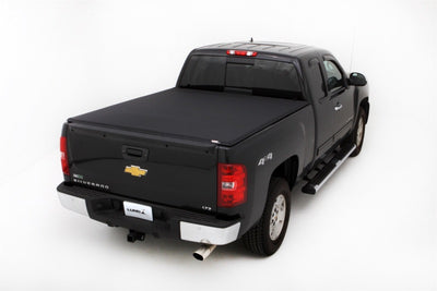 Lund 07-13 Chevy Silverado 1500 (6.5ft. Bed) Genesis Elite Tri-Fold Tonneau Cover - Black-Tonneau Covers - Soft Fold-Deviate Dezigns (DV8DZ9)