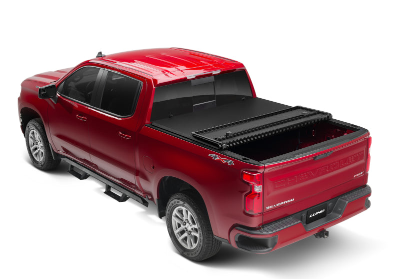 Lund 15-17 Chevy Silverado 3500 Fleetside (6.6ft. Bed) Hard Fold Tonneau Cover - Black-Tonneau Covers - Hard Fold-Deviate Dezigns (DV8DZ9)