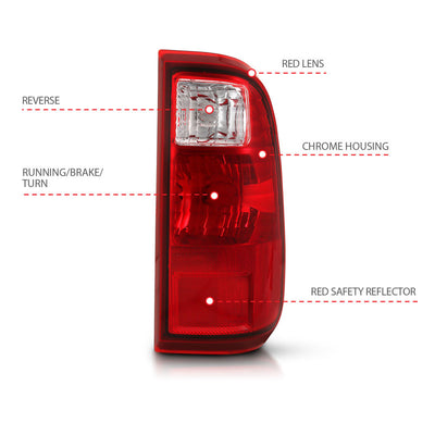 ANZO 2008-2016 Ford F-250 Taillight Red/Clear Lens (OE Replacement)-Tail Lights-Deviate Dezigns (DV8DZ9)