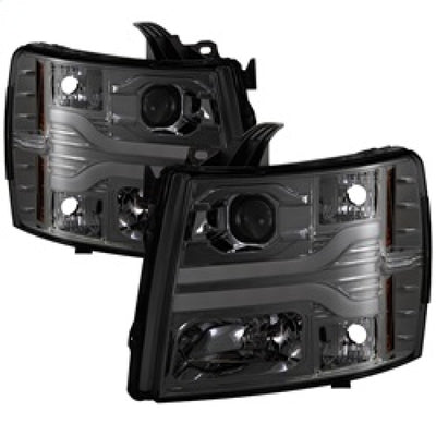 Spyder Chevy Silverado 1500 07-13 Version 3 Projector Headlights - Smoke PRO-YD-CS07V3-LBDRL-SM-Headlights-Deviate Dezigns (DV8DZ9)