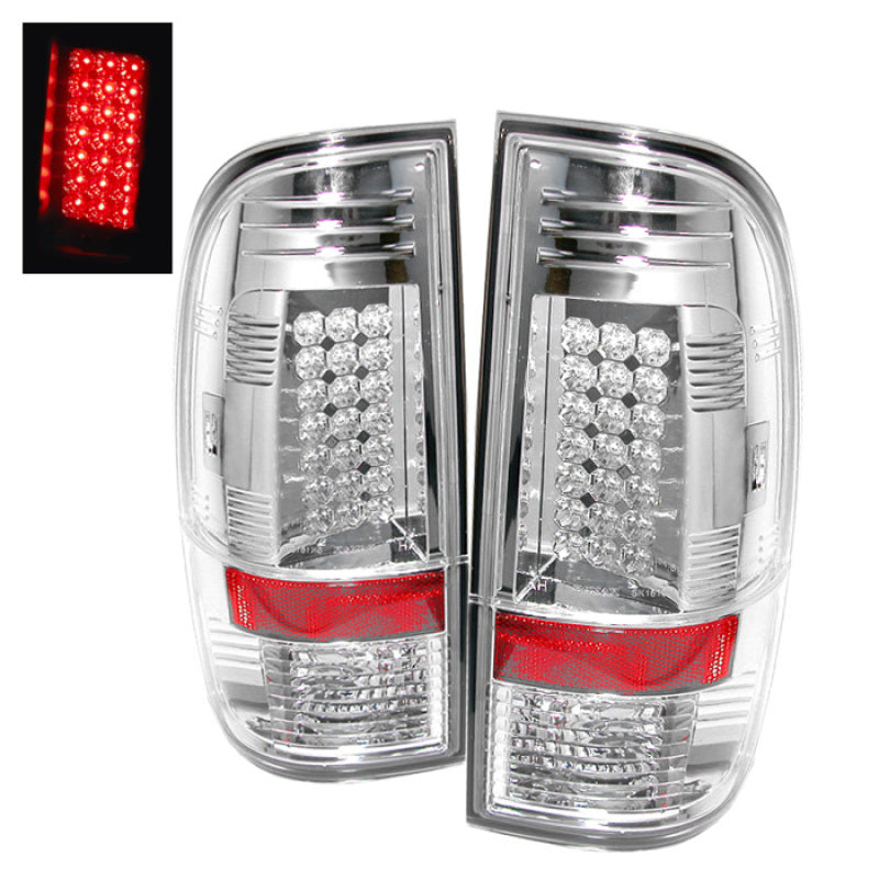 Spyder Ford Super Duty 08-15 LED Tail Lights Chrome ALT-YD-FS07-LED-C-Tail Lights-Deviate Dezigns (DV8DZ9)