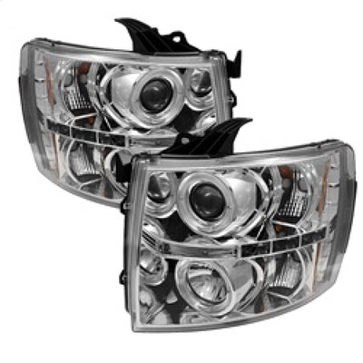 Spyder Chevy Silverado 1500 07-13 Projector Headlights LED Halo LED Chrm PRO-YD-CS07-HL-C-Headlights-Deviate Dezigns (DV8DZ9)