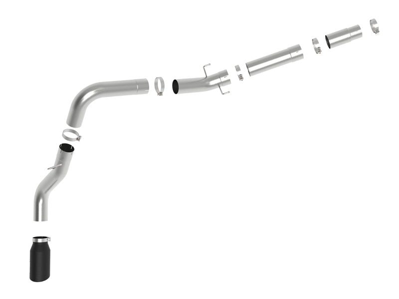 aFe ATLAS 5in DPF-Back Alum Steel Exhaust System w/ Black Tip 19-20 Ram Diesel Trucks L6-6.7L (td)-DPF Back-Deviate Dezigns (DV8DZ9)