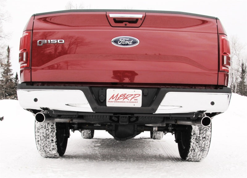 MBRP 2015 Ford F-150 5.0L 3in Cat Back Dual Split Rear Exit AL Exhaust System-Catback-Deviate Dezigns (DV8DZ9)