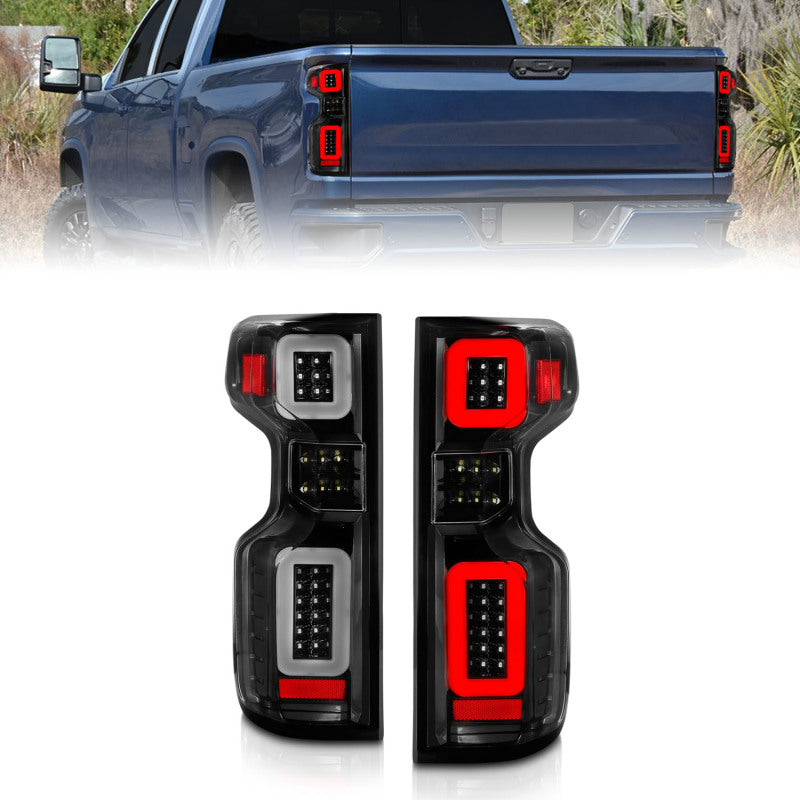 Anzo 19-21 Chevy Silverado Work TruckFull LED Tailights Black Housing Clear Lens G2 (w/C Light Bars)-Tail Lights-Deviate Dezigns (DV8DZ9)