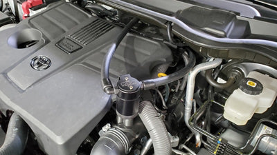 J&amp;L 2022-2024 Toyota Tundra 3.5L Turbo Oil Separator 3.0 Driver Side - Black Anodized-Oil Separators-Deviate Dezigns (DV8DZ9)