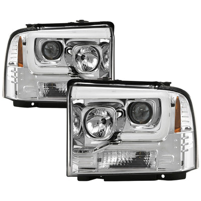 Spyder Platinum Ford F250/350/450 05-07 High-Power LED Module Proj. Headlights-Chrome (PRO-YD-FS05V2-Headlights-Deviate Dezigns (DV8DZ9)