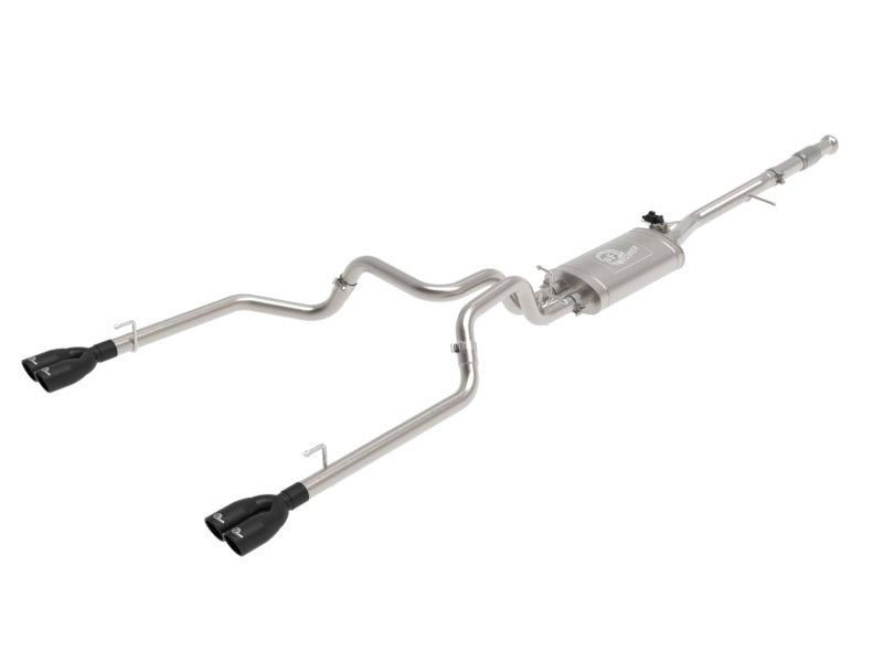 aFe Gemini XV 3in 304 SS Cat-Back Exhaust w/ Cutout 19-21 GM Silverado/Sierra 1500 V8- w/ Black Tips-Catback-Deviate Dezigns (DV8DZ9)