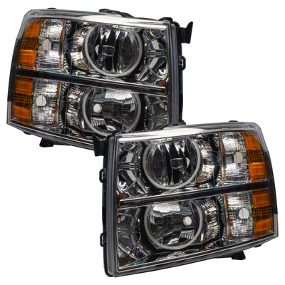 Oracle Lighting 07-13 Chevrolet Silverado Pre-Assembled LED Halo Headlights - Blue SEE WARRANTY-Headlights-Deviate Dezigns (DV8DZ9)