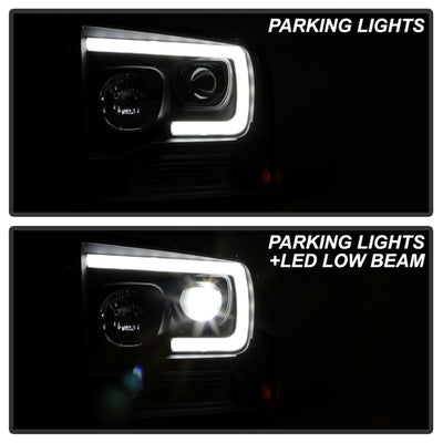 Spyder 05-07 Ford F250/350/450 Super Duty Projector LED Black PRO-YD-FS05V2PL-BK-Headlights-Deviate Dezigns (DV8DZ9)