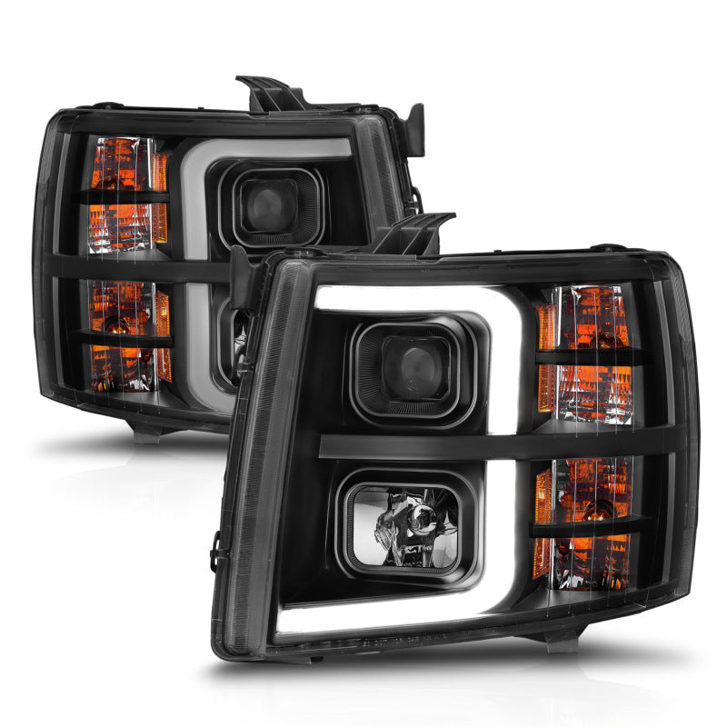 ANZO 2007-2013 Chevrolet Silverado 1500 Projector w/ Light Bar Black Housing w/ Sequential-Headlights-Deviate Dezigns (DV8DZ9)