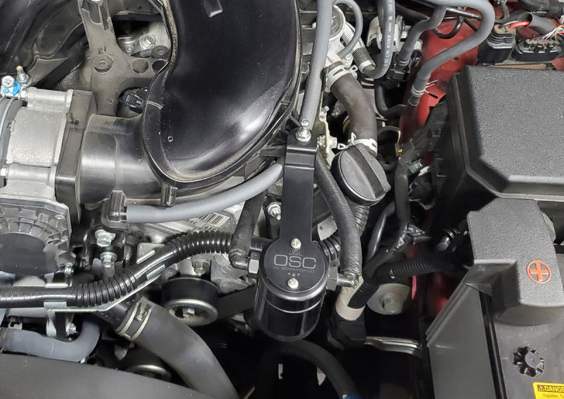 J&L 05-23 Toyota 4Runner 4.0L Driver Side Oil Separator 3.0 - Black Anodized-Oil Separators-Deviate Dezigns (DV8DZ9)