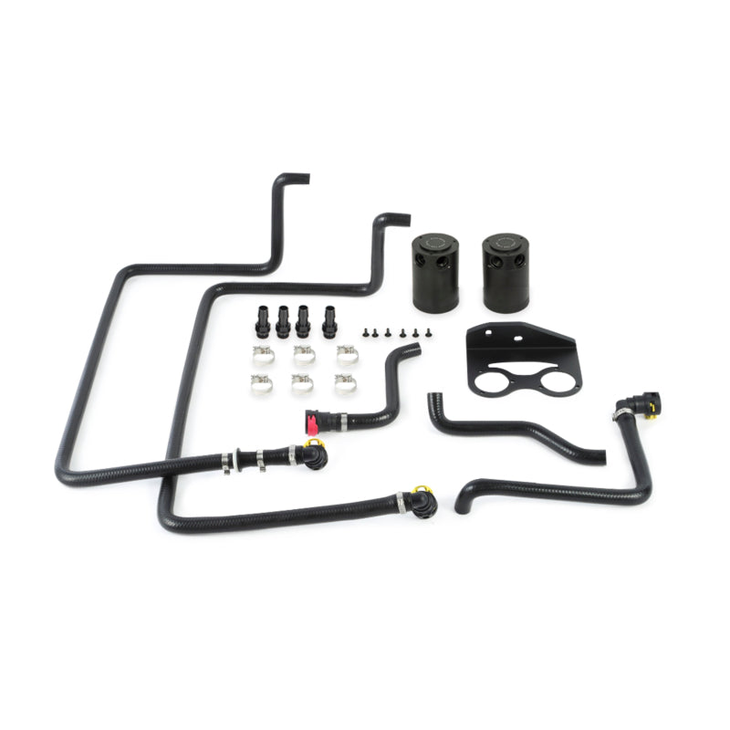 Mishimoto 15-16 Ford F-150 EcoBoost 3.5L Baffled Oil Catch Can Kit - Black-Oil Catch Cans-Deviate Dezigns (DV8DZ9)