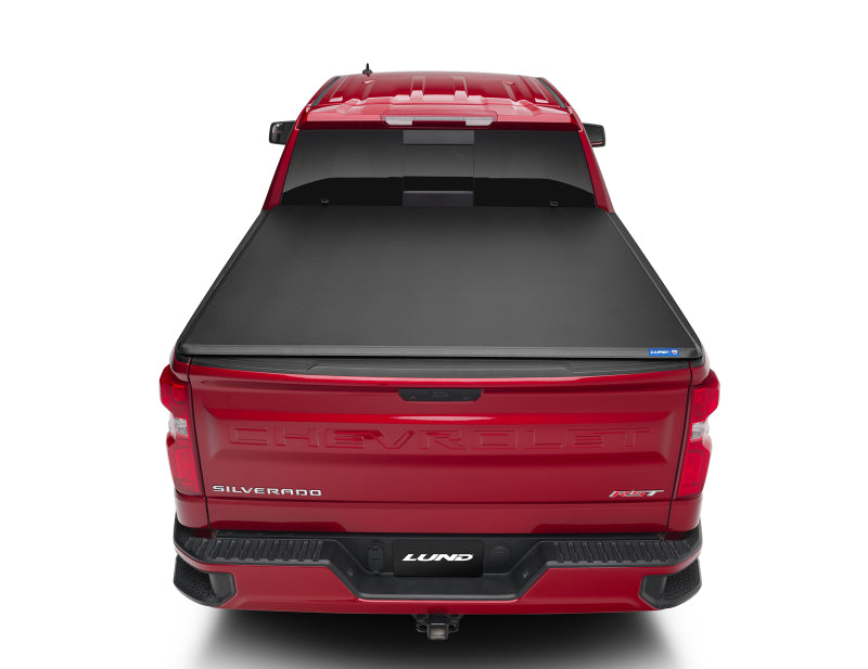 Lund 15-17 Chevy Silverado 3500 Fleetside (6.6ft. Bed) Hard Fold Tonneau Cover - Black-Tonneau Covers - Hard Fold-Deviate Dezigns (DV8DZ9)